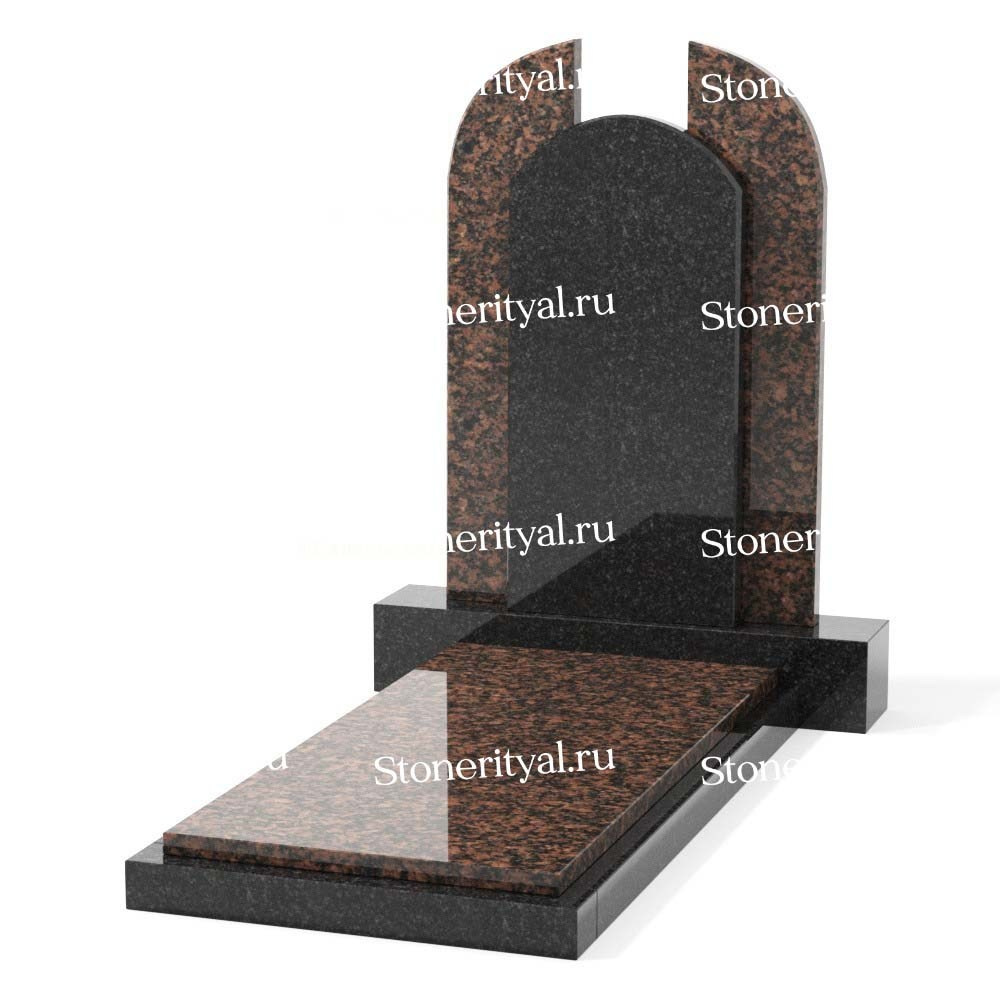 Комбинированные памятники на одного. Изготовление и установка памятников в Москве и МО