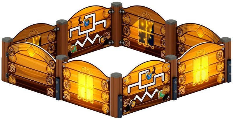 Манеж (Эко) МФ 21.01.01-02 Габариты (ШхДхВ): 1950х1950х600 Зона безопасности, мм: 3950х3950