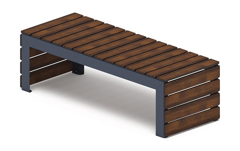 Скамья - МФ 42.02.03 (Темный дуб) Г:580 (под анкера) Габариты (ШхДхВ): 1540x580x475 мм Зона безопасности, мм: 3400х1780