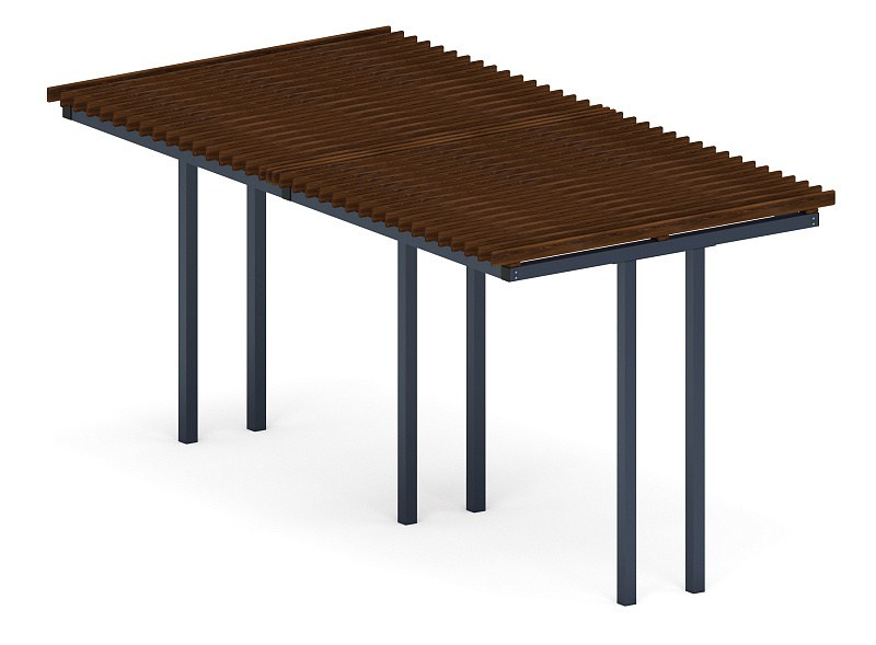 Пергола тент (прямая) - МФ 77.04.02-01 /без поликарбоната/ Габариты (ШхДхВ): 5680x3000x2800 мм 