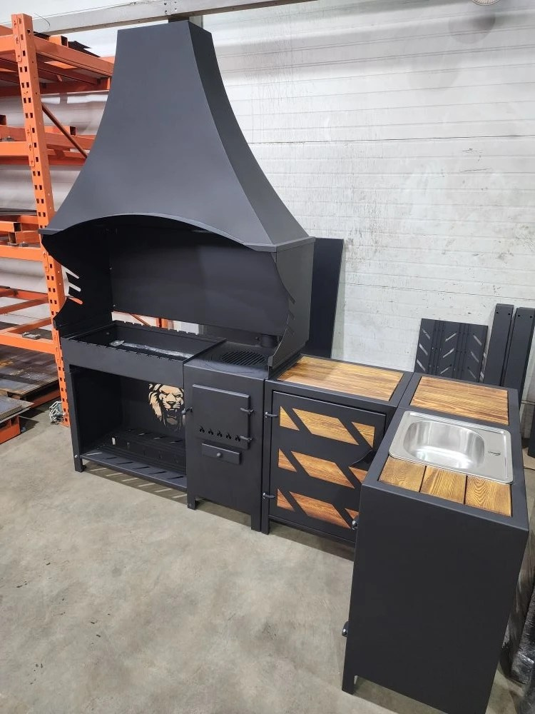 «Джета с вытяжным зонтом и функцией смокер. Купить / заказать мангал для дома в Краснодаре от производителя «Дарбин»