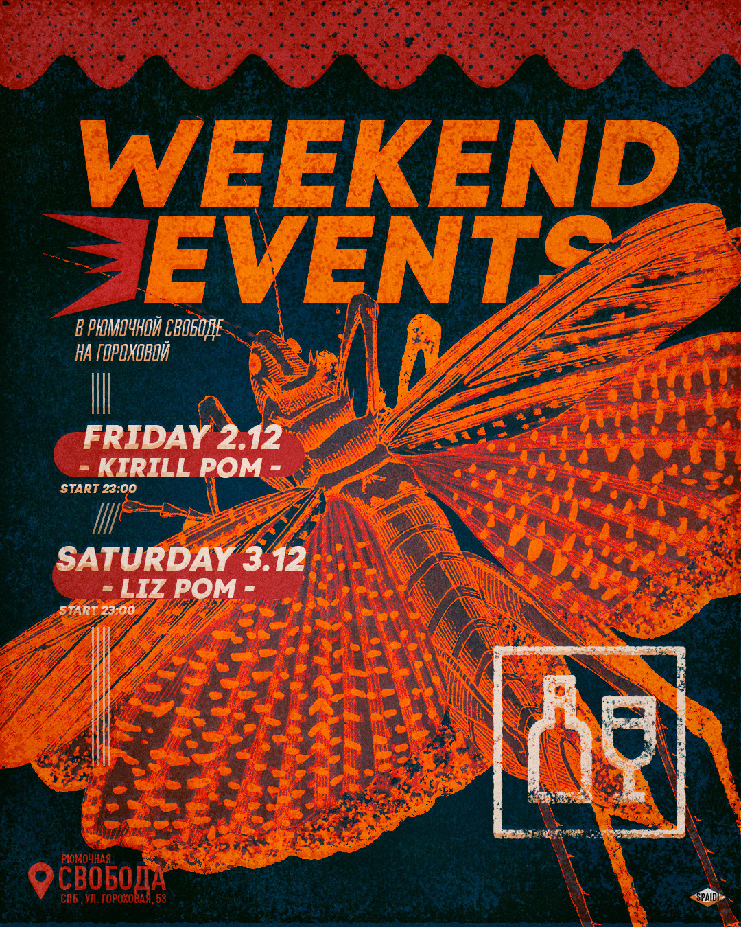 WEEKEND EVENTS. Spaidi Design | Graphic Design