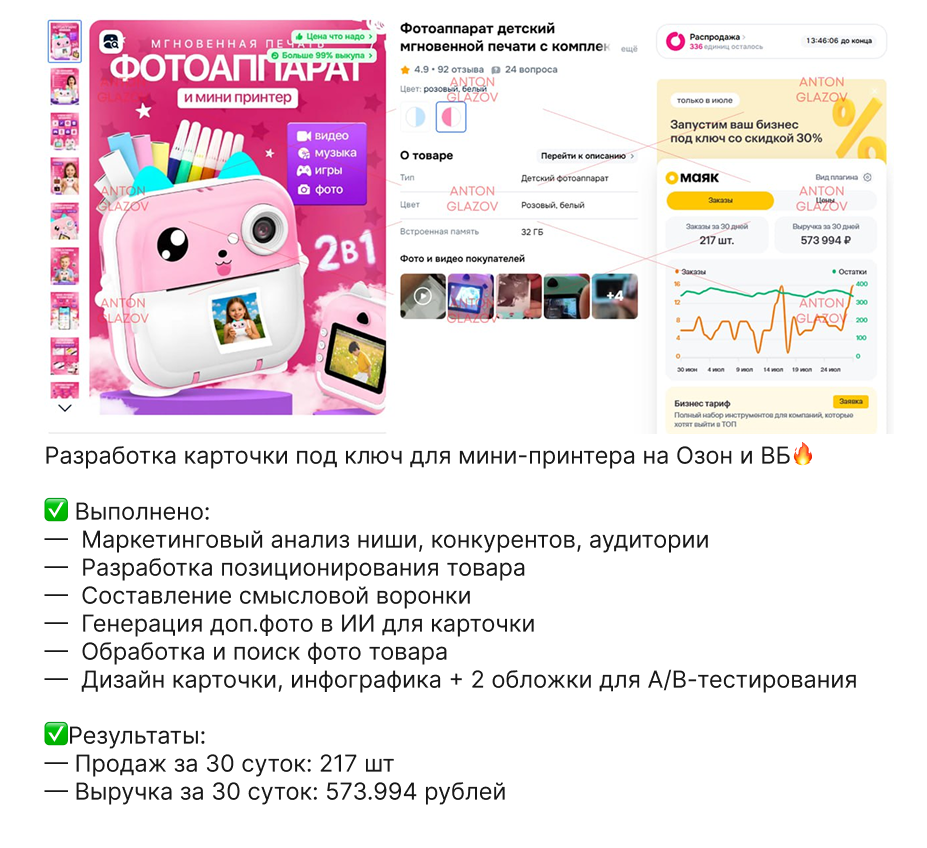 Результаты клиентов [продажи]. Дизайн карточек для маркетплейсов
