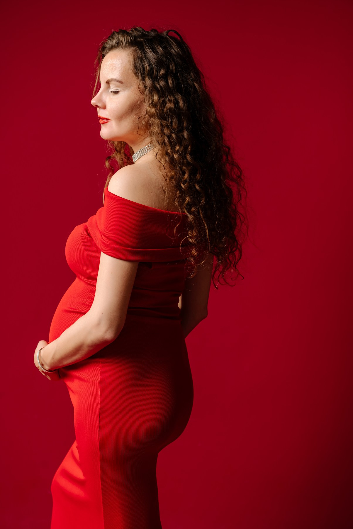 Беременность. В красном. Свадебный и сеейный фотограф в Санкт-Петербурге Елена Худякова