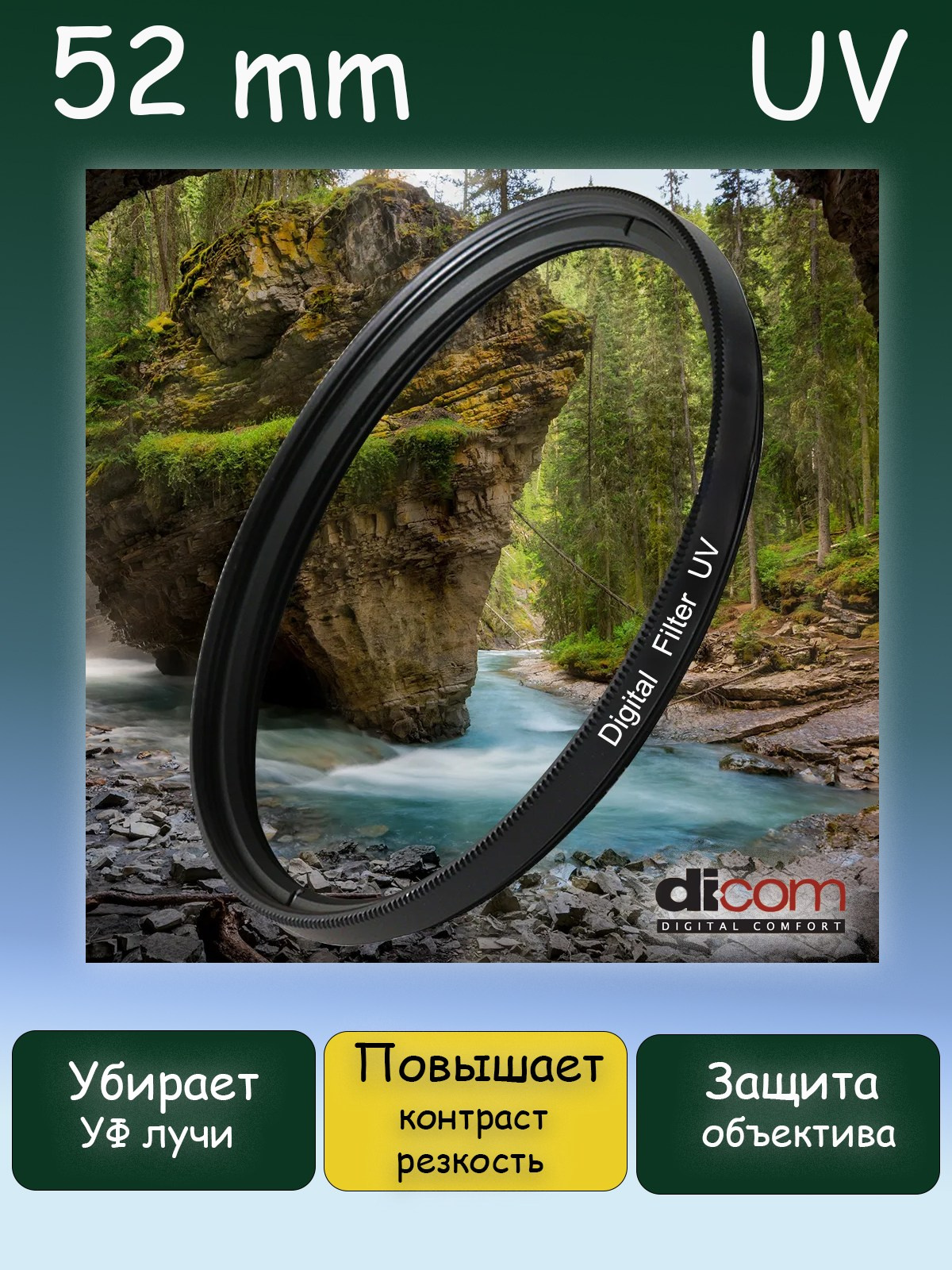 Примеры инфографики светофильтров для объектива. Фотостудия T-CUBE