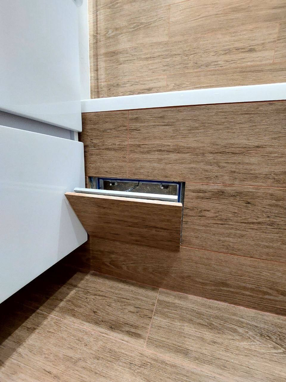 Ванная комната (ЖК Мечта, ул. Мансура Хасанова д. 13). Ремонт санузла, туалета, ванной под ключ в Казани. Укладка плитки