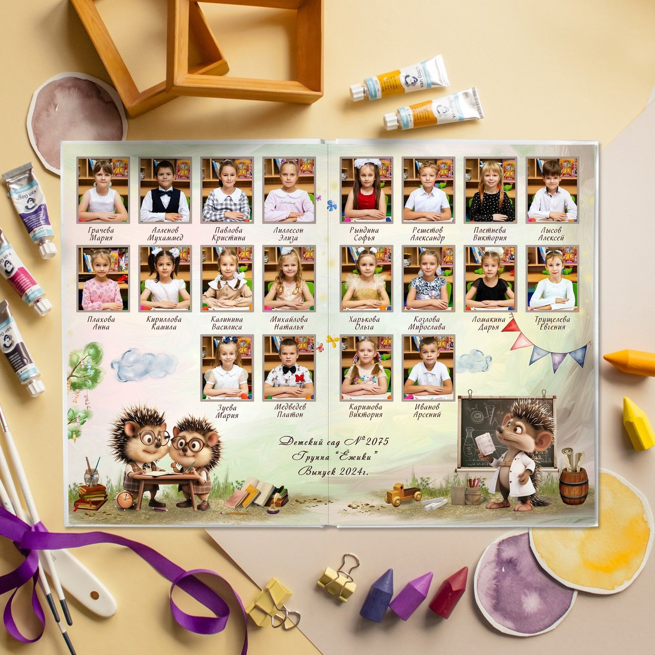 Дизайн — Ёжики. Medlori fotobook Выпускные альбомы в Липецке Лариса Медведева