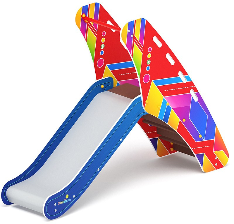 Горка мини - ИО 41.01.09-02 - (Радуга) H=750 Габариты (ШхДхВ): 570x2120x1550 Зона безопасности, мм: 3570х5620 Скат горки: H=750 (металлический скат) Возрастные ограничения от 3 до 12 лет, весом не более 70 кг