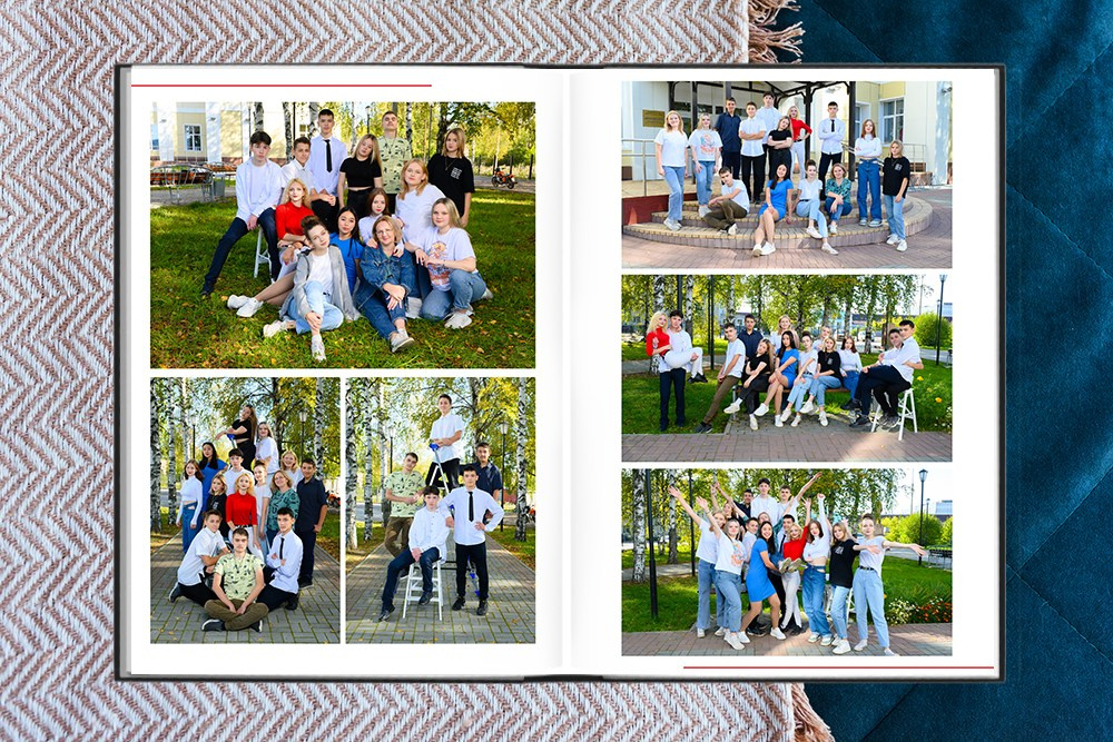 Выпускной альбом для 9 и 11 классов. Белый с акцентами. Студия выпускных альбомов Ольги Галкиной. Томск