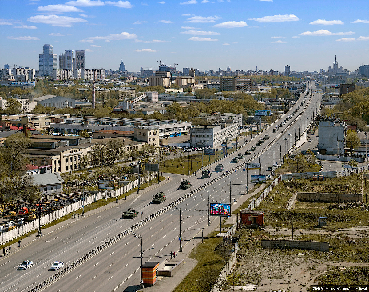 Съемка репетиции парада Победы 7 мая 2018 года с крыши