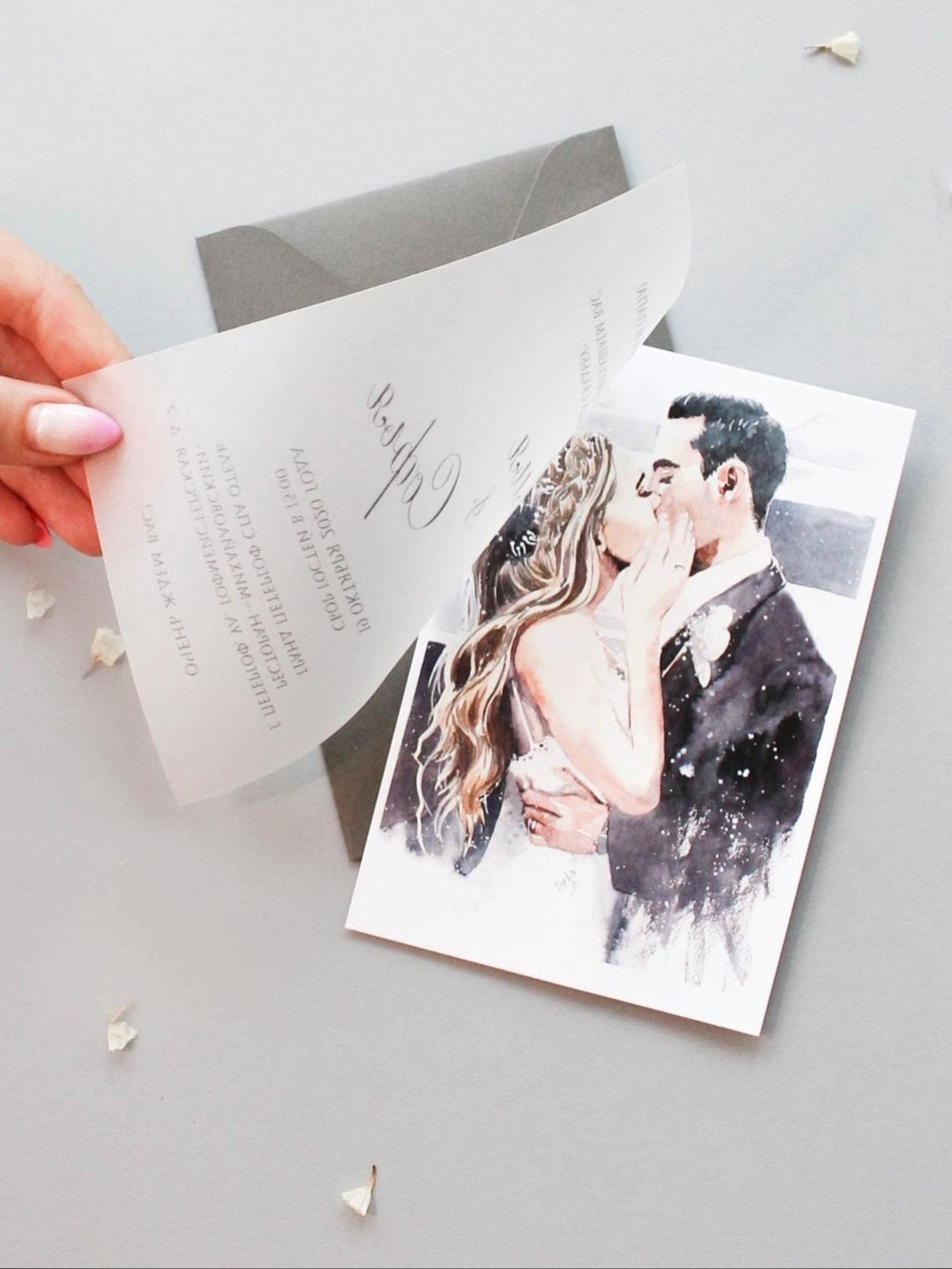 Двойное с фото, от 350 руб. Дизайнер полиграфии в Санкт-Петербурге. Заказать свадебные приглашения, подарочные сертификаты, полиграфию для бизнеса, шелковые ленты