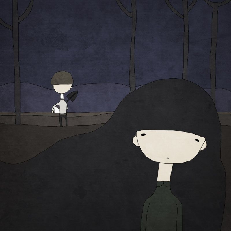 Мрачная иллюстрация для книги или рассказа о младенческих захоронениях. Атмосферный арт в стиле минимализм, готика, ужастик. Заказать уникальную иллюстрацию для книги, обложку или комикс в мрачном стиле. В стиле Тима Бёртона. 