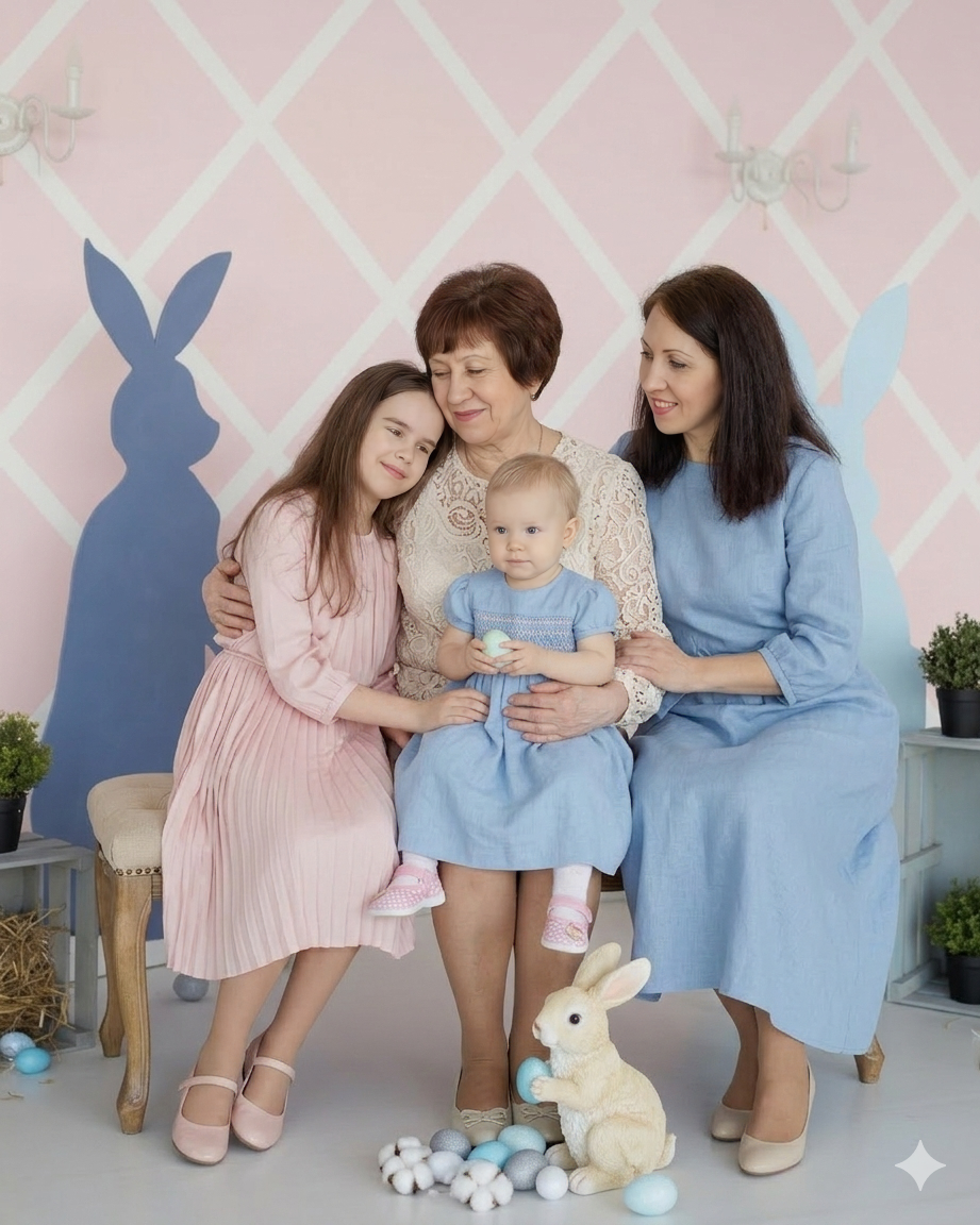 💫 Пасхальная фотосессия в балетной студии — семья Ангелины. Семейный и детский фотограф в Москве Юлия