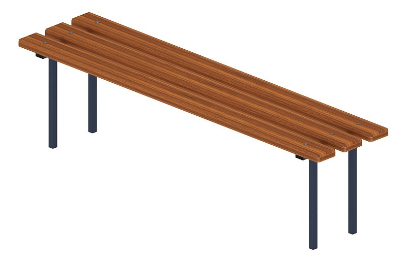 Скамья - МФ 42.01.09-И1 Габариты (ШхДхВ): 1600x390x460 мм Зона безопасности, мм: 2600х1390