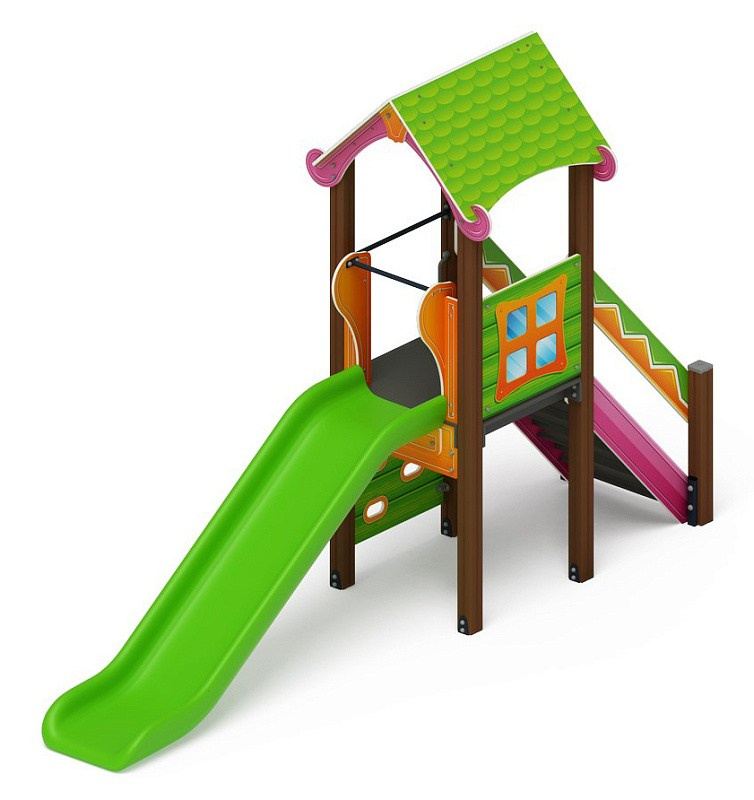 Лукоморье - ДИК 2.25.01-01 - Игровой комплекс H=1200                                                                                                                      Габариты (ШхДхВ): 4560x1290x3000                                                                                                                                                                     Зона безопасности, мм: 8060х4290                                                                                                                                                                        Скат горки: H=1200 (пластиковый скат)