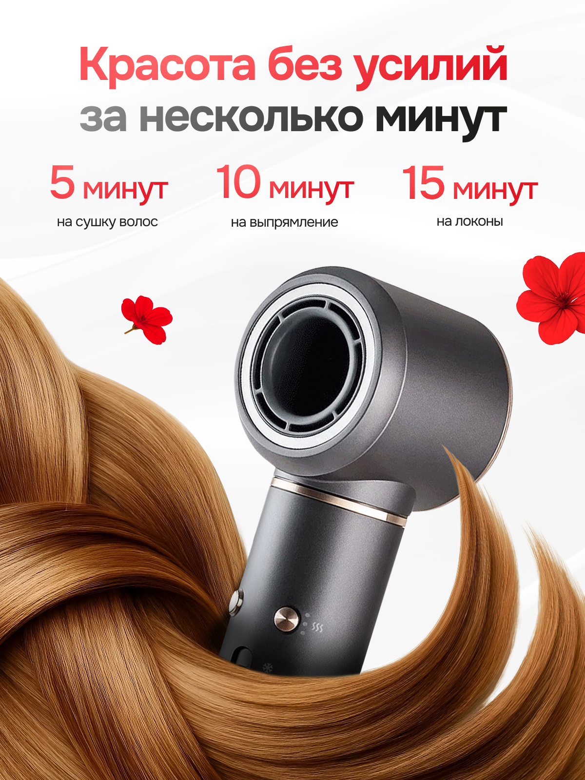 Стайлер для волос. Дизайн карточек для маркетплейсов