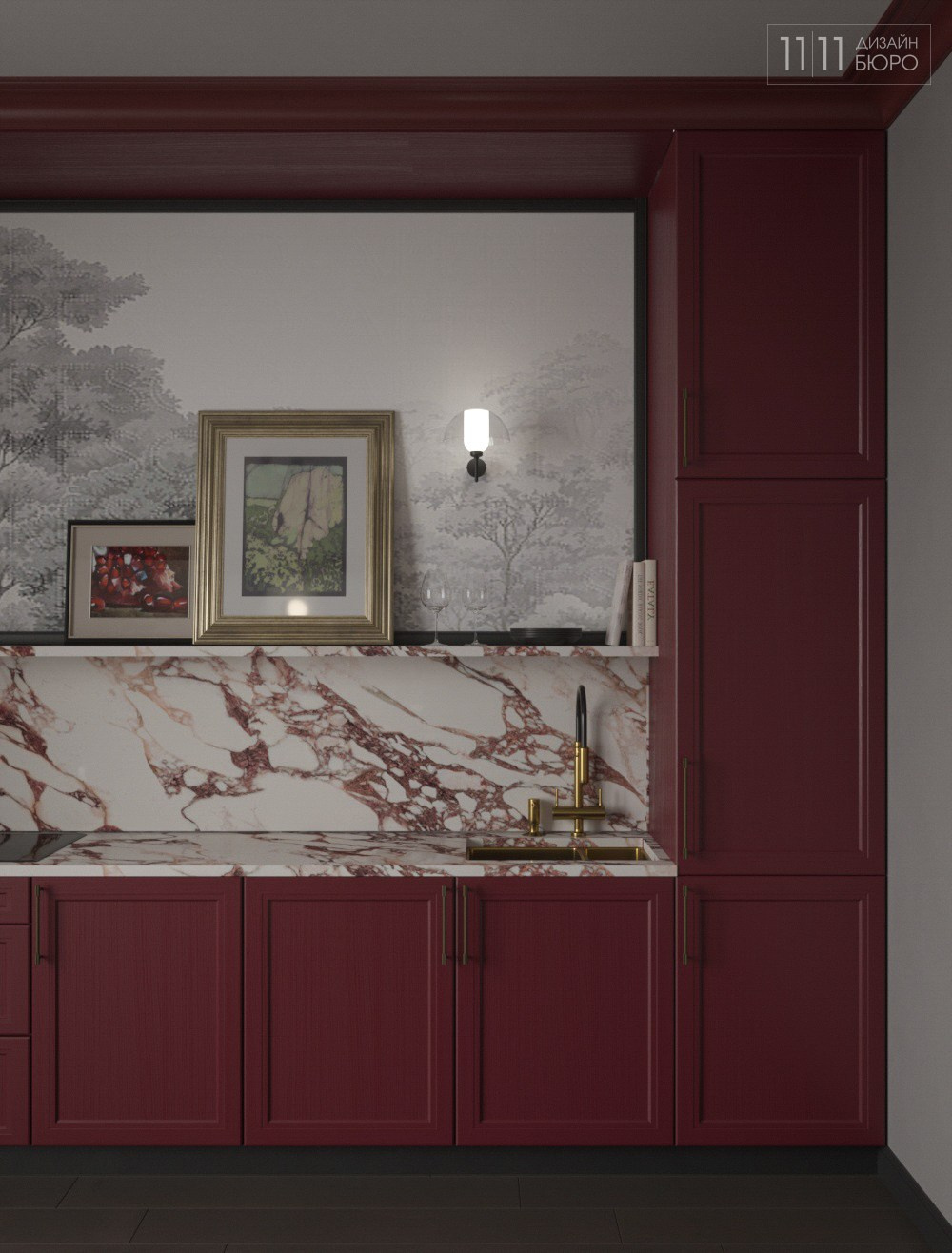 «Винный бархат» — концептуальный проект апартаментов. Дизайн-бюро 11/11, дизайн интерьера с индивидуальным подходом во Владивостоке