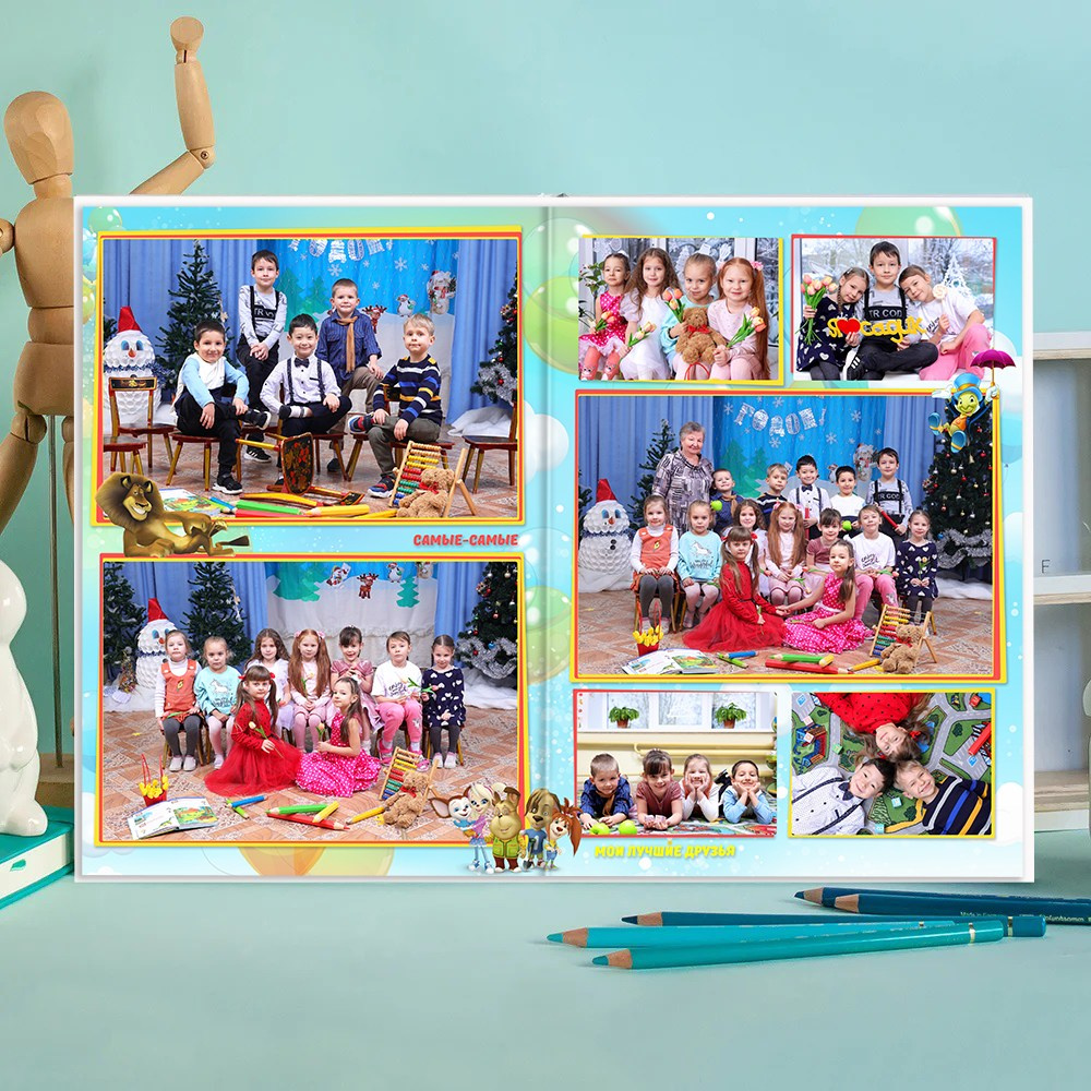 Выпускные альбомы в детский сад  2 разворота лайт заказать Иваново Ярославле Костроме Владимире. Выпускные альбомы в Иваново в детский сад и школу. Александр и Светлана Янкины