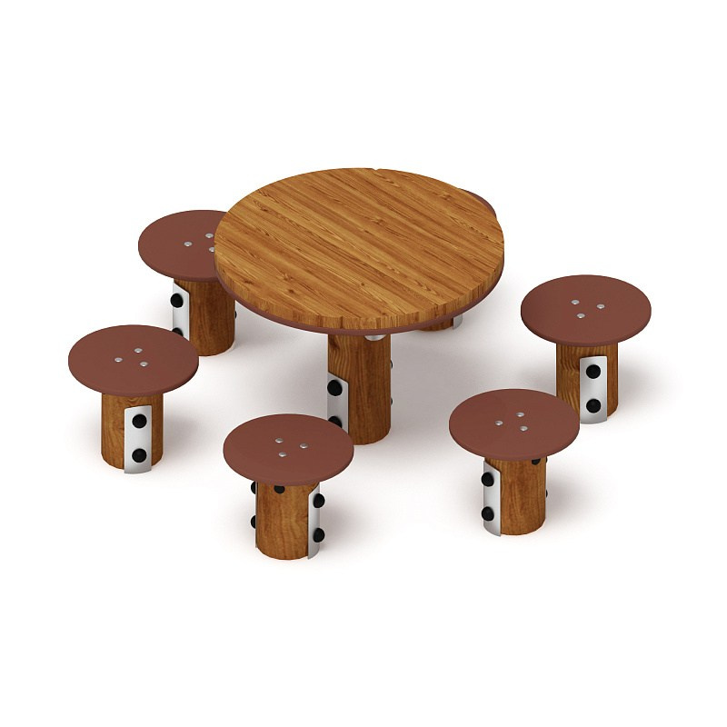 Столик детский (лиственница темный) МФ 31.01.11-Л.И1.01 Габариты (ШхДхВ): 1370х1530х570 Зона безопасности, мм: 2370х2530