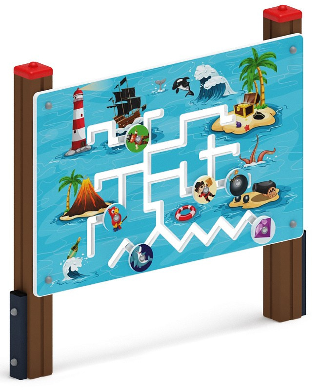 Сундучок пирата - Игровая панель - МФ 22.01.01-05.И1 Габариты (ШхДхВ): 1230x140x1250 Зона безопасности, мм: 2230х3140