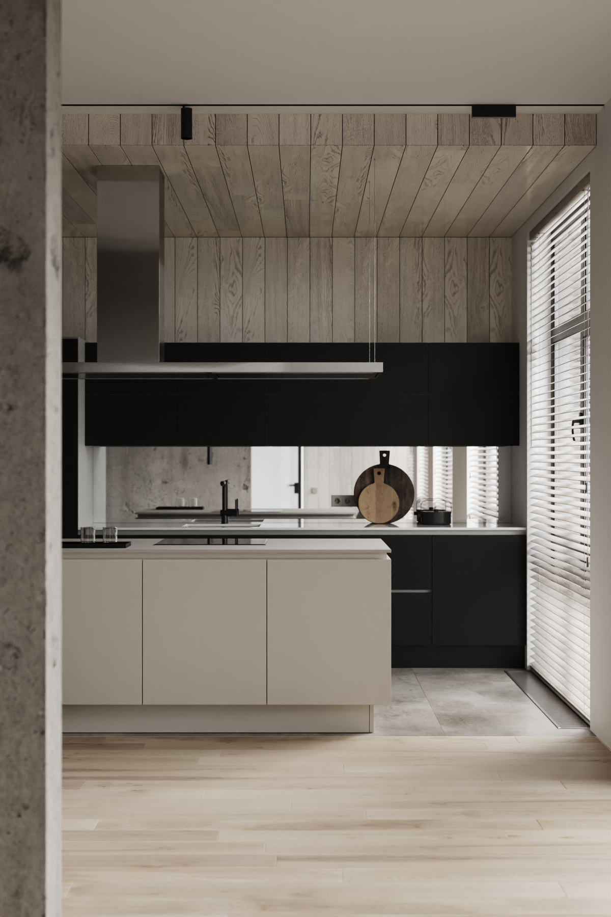 Grey. 3d interior visualizer Anastasia Lasitskaya