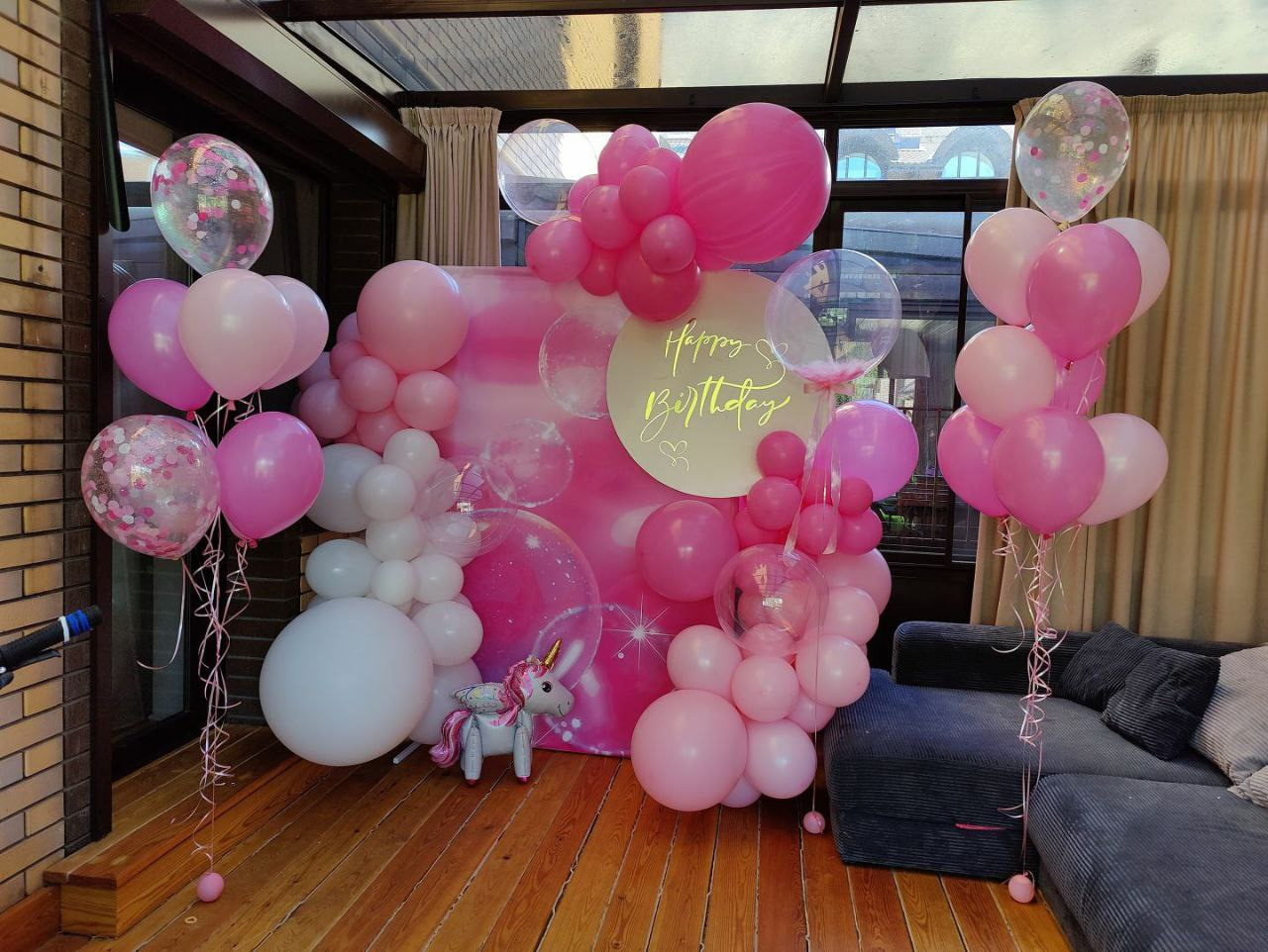 фотозона оформление шары неон