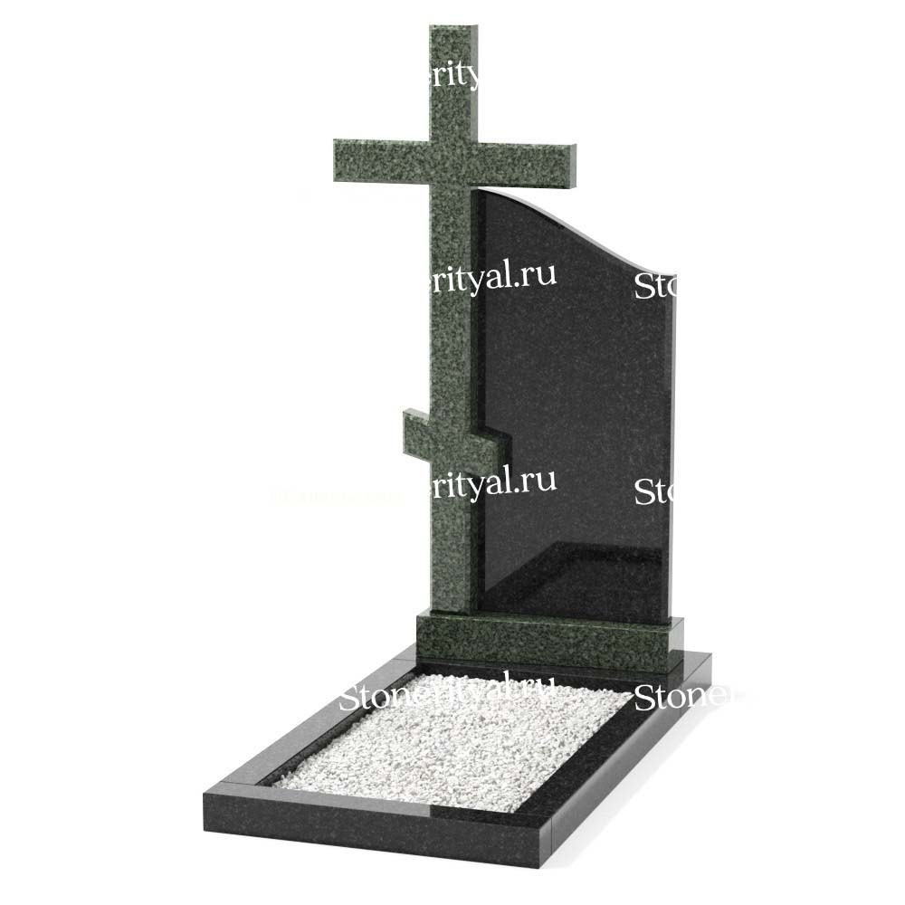 Комбинированные памятники на одного. Изготовление и установка памятников в Москве и МО