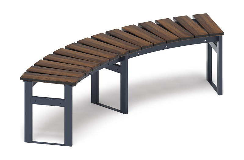 Модульная скамья радиальная (темный дуб) МФ 42.01.17 Габариты (ШхДхВ): 1720х560х450 мм