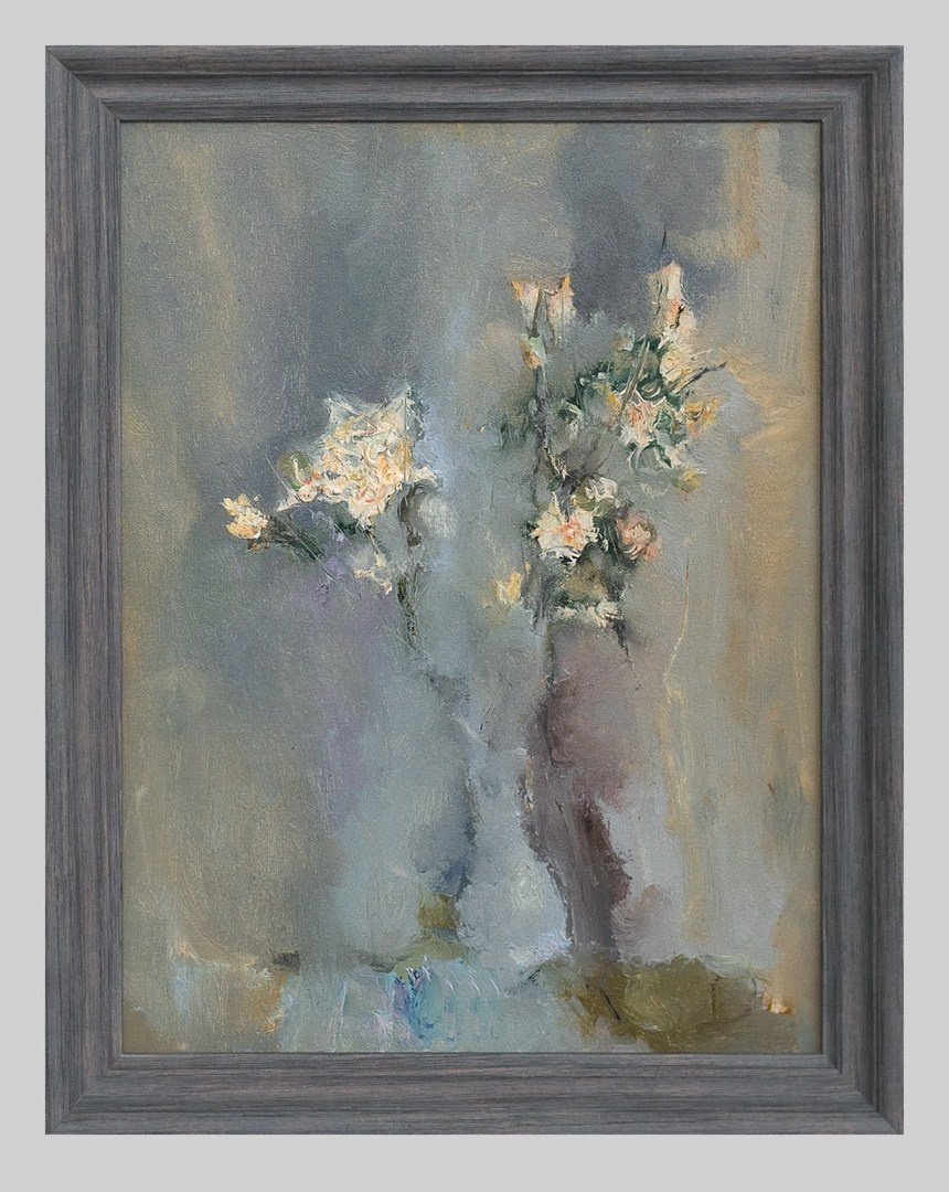 Натюрморт с кустовой розой. Художник Александр Каверин