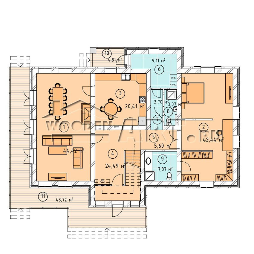 «Каменка» 366 кв. м. Проекты деревянных домов