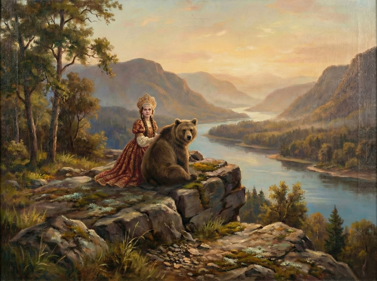 Варюша и медведь. Шаблоны и дизайны выпускных альбомов и фотокниг