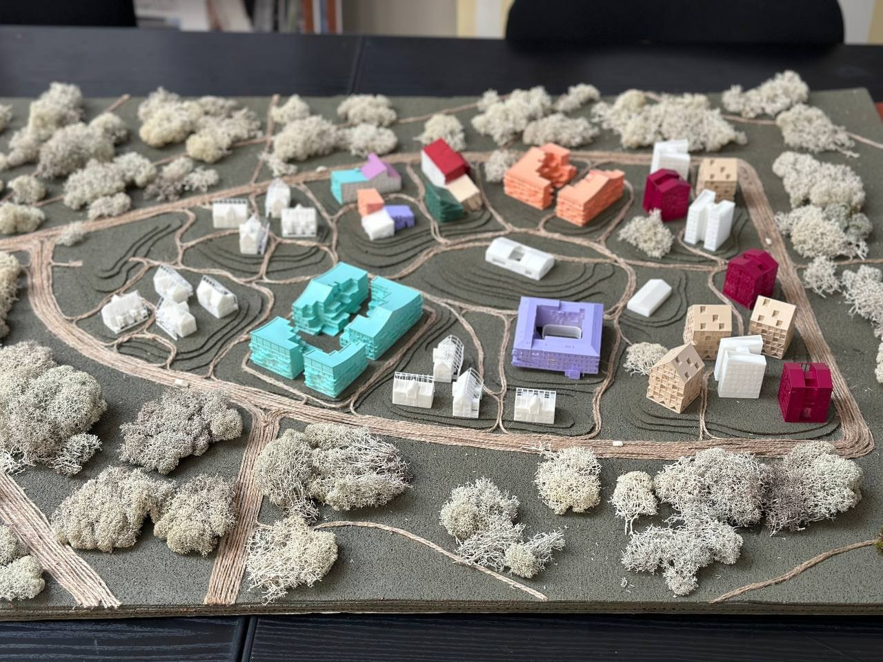 Курсовой макет поселка для студентов МАРХИ часть2. 3D печать