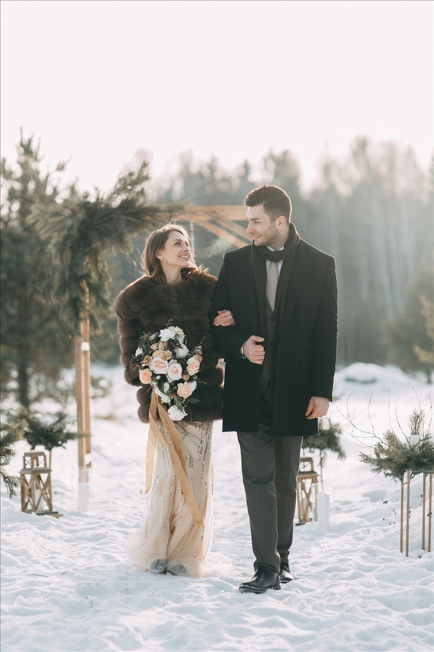 Стильная зимняя свадьба