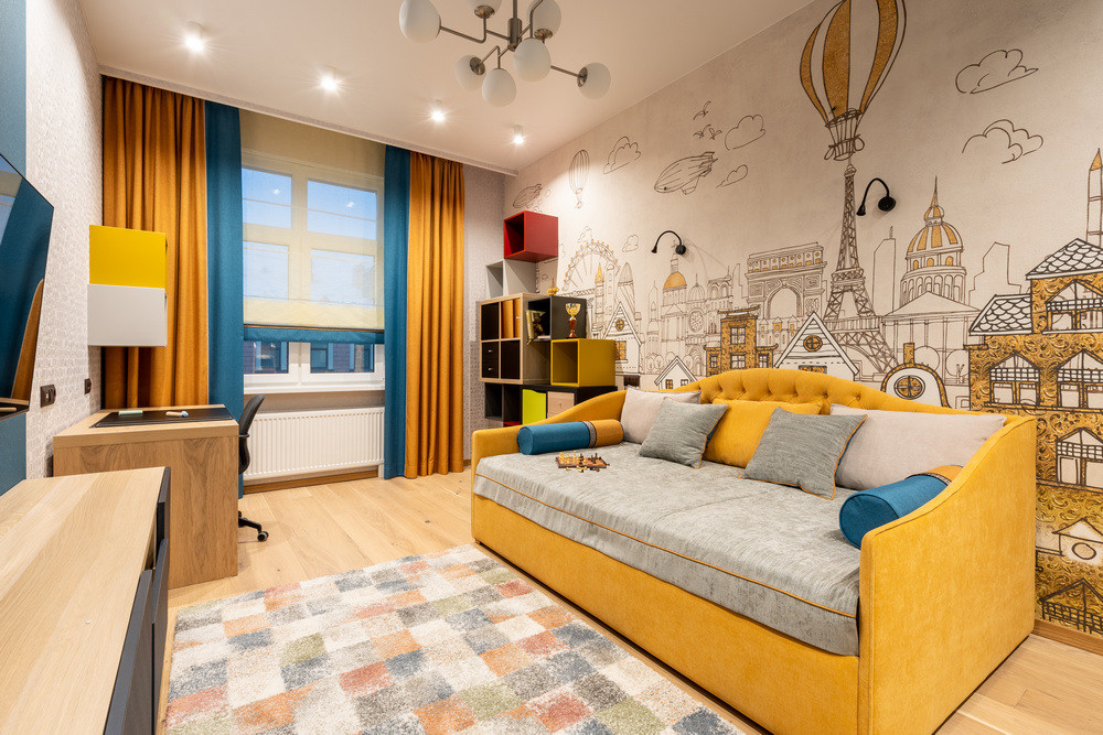 Детские шторы заказать в СПБ. Шторы на заказ в СПб. Выезд дизайнера, карнизы, жалюзи и рулонные шторы