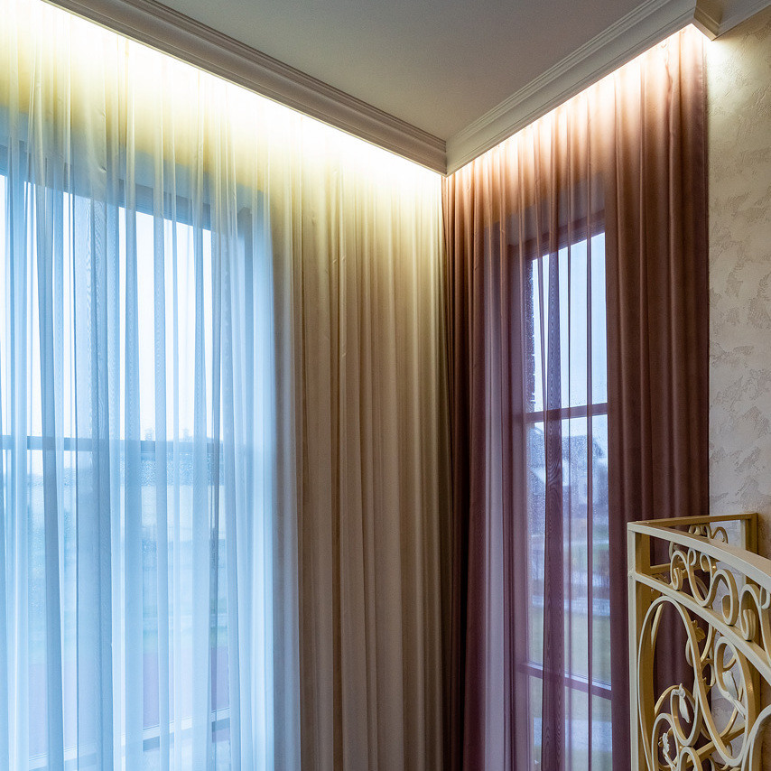 Шторы для загородного дома. Шторы на заказ в СПб. Выезд дизайнера, карнизы, жалюзи и рулонные шторы