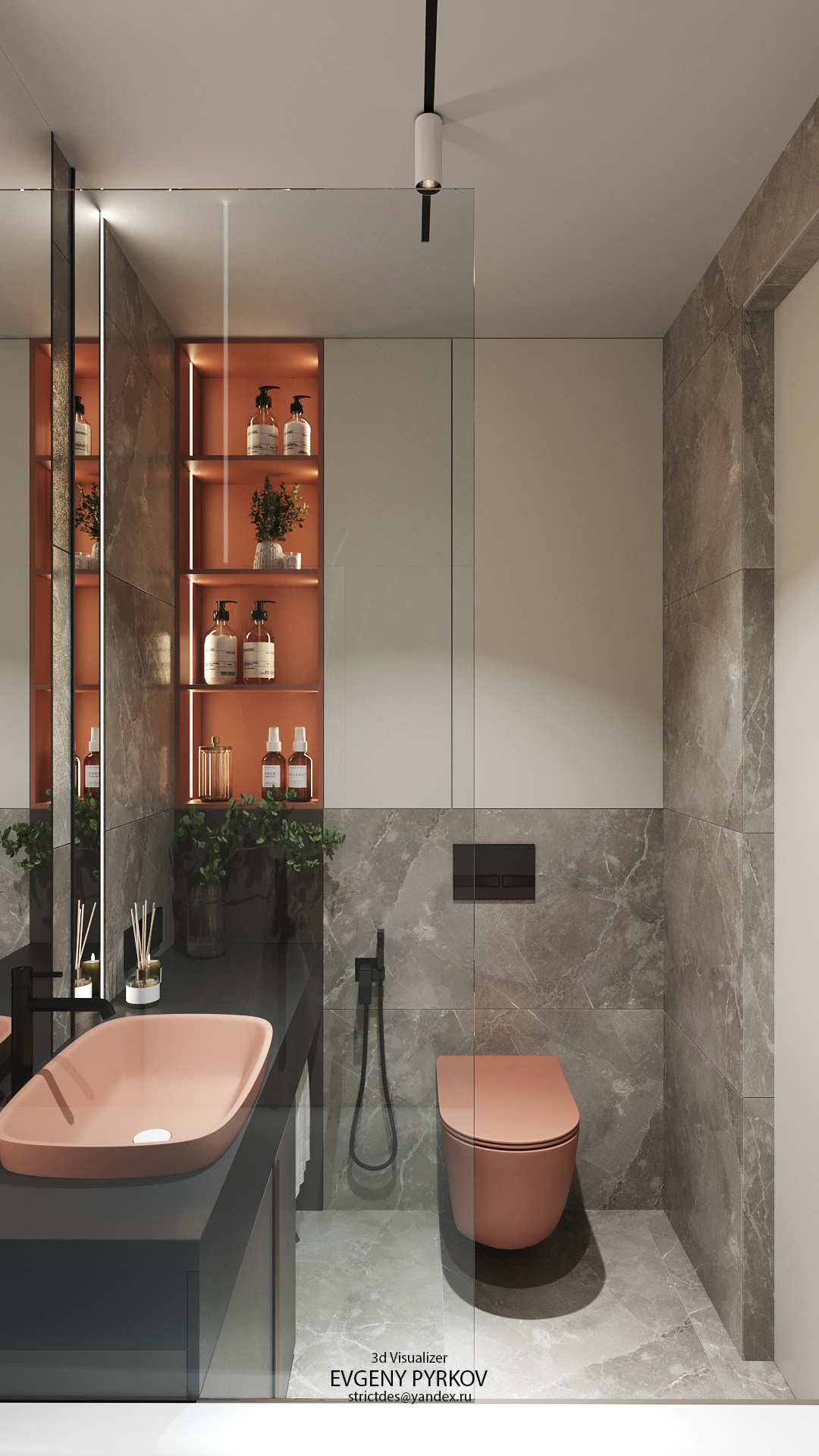 Санузел в квартире. Пермь. Клиент студия дизайна MariaArt. Евгений Пырков — 3d визуализатор интерьеров и экстерьеров России