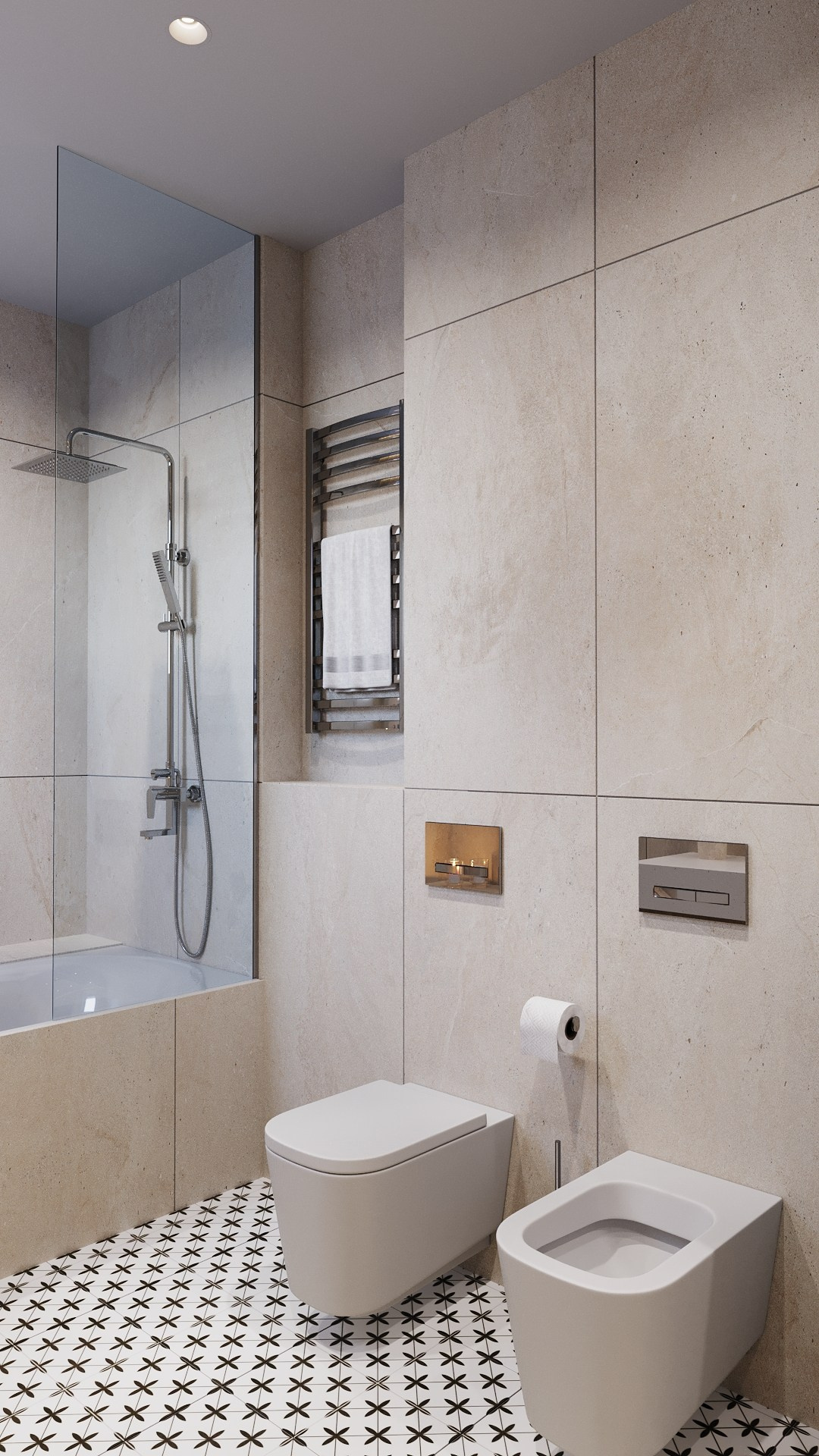 Санузлы в частном доме. Клиент: Гильмутдинов Тимур. Евгений Пырков — 3d визуализатор интерьеров и экстерьеров России