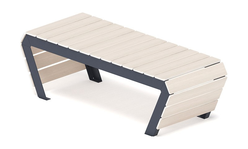 Скамья - МФ 42.02.04-01 (Беленый дуб) Г:580 (под анкера) Габариты (ШхДхВ): 1550x580x475 мм Зона безопасности, мм: 2540х1380