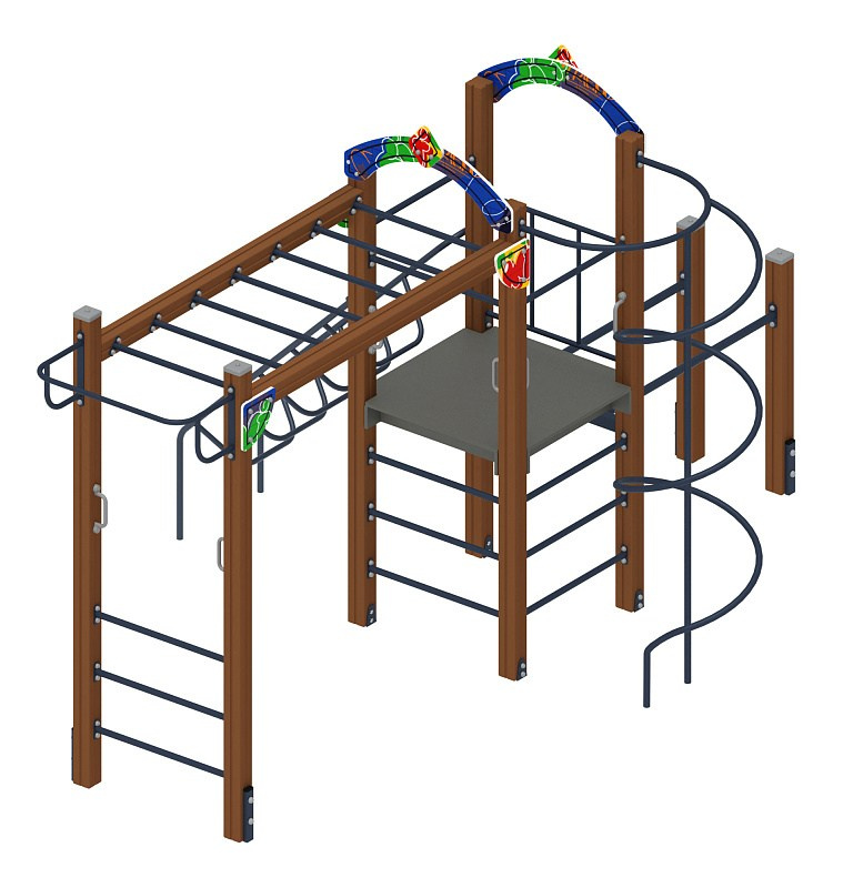 Спортивная серия (Граффити) СК 2.01.22-01 Габариты (ШхДхВ): 4800х3100х2800 Зона безопасности, мм: 7800х6100 Возрастные ограничения 5-12 лет
