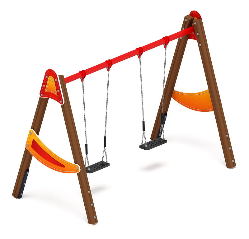 Качели двойные Д2 - ИО 12.Д.03.03.01-П - (Счастливое детство) Габариты (ШхДхВ): 3050x1600x2230 Зона безопасности, мм: 3050х6950 Возрастные ограничения от 3 лет, весом не более 70 кг