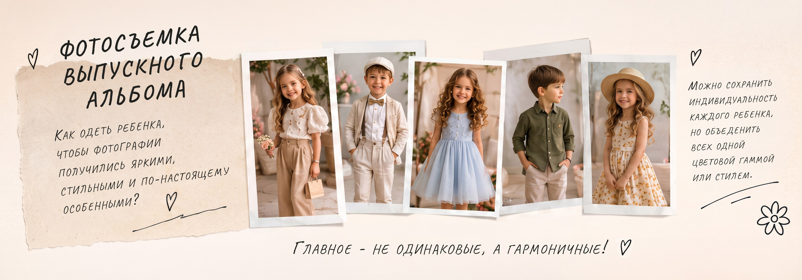 Рекомендации для съемки выпускных альбомов детский сад. Детская фотостудия Москва