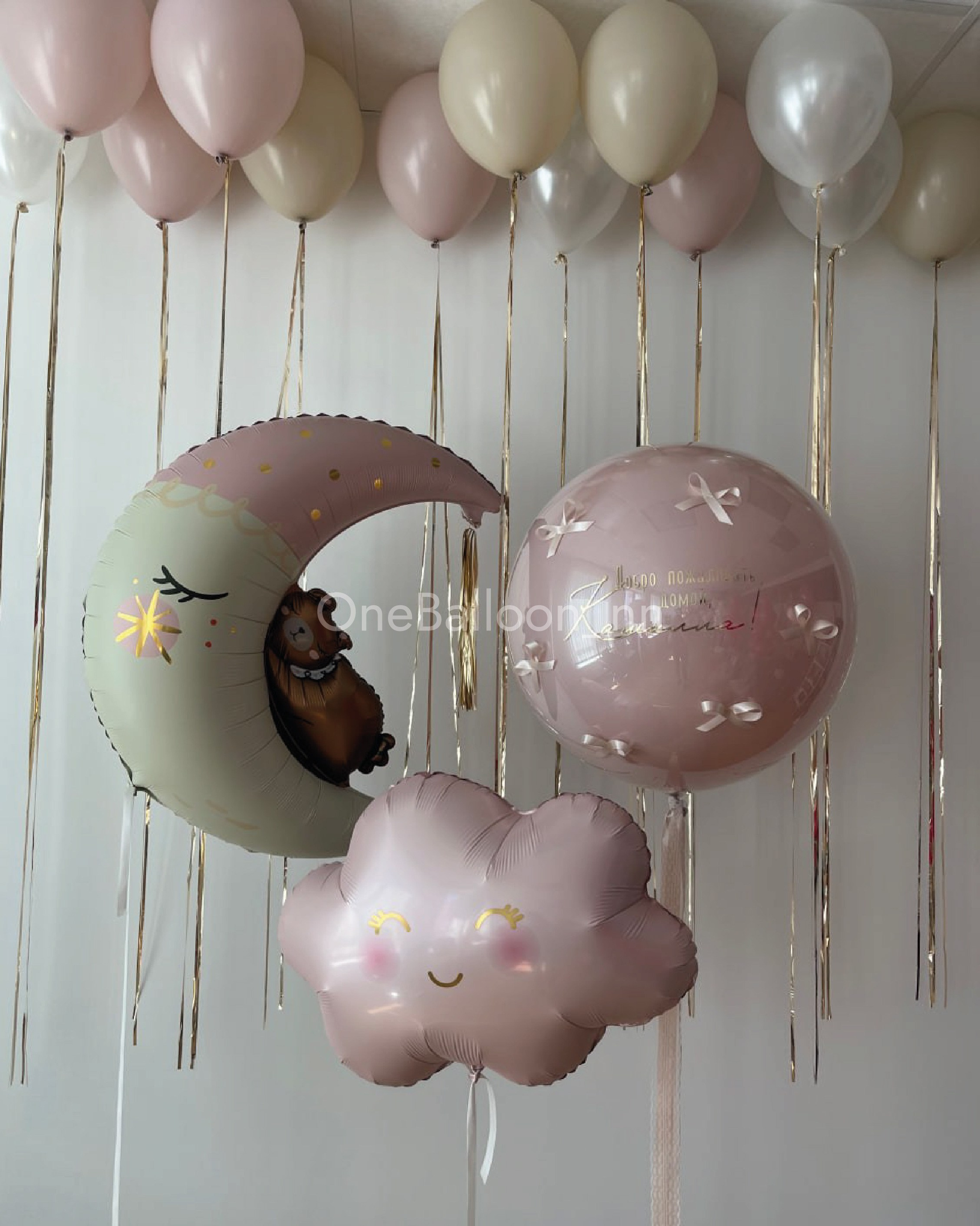 Шарики шары на выписку из роддома для девочек. One Balloon Воздушные и гелиевые шары Фотозоны Нижний Новгород