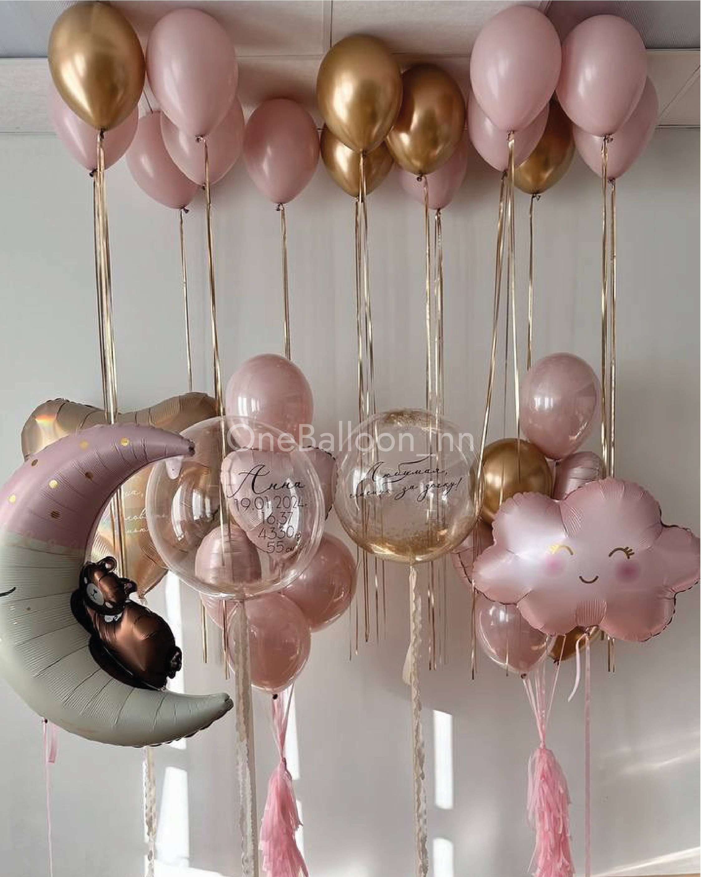 Шарики шары на выписку из роддома для девочек. One Balloon Воздушные и гелиевые шары Фотозоны Нижний Новгород