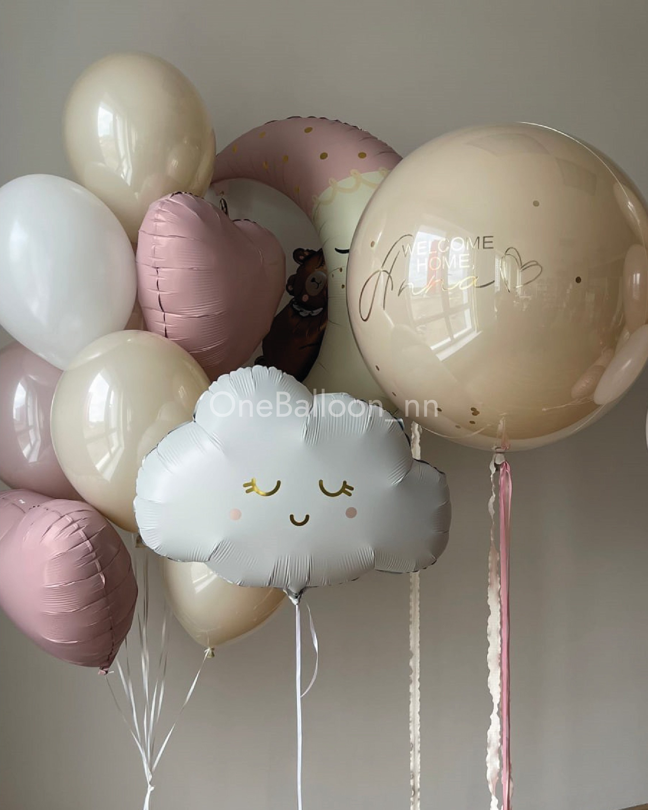 Шарики шары на выписку из роддома для девочек. One Balloon Воздушные и гелиевые шары Фотозоны Нижний Новгород