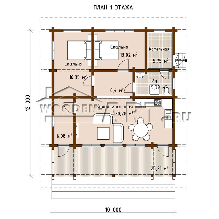 «Островки» 120 кв. м. Проекты деревянных домов