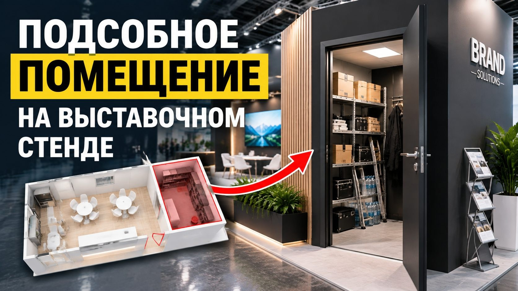 Подсобное помещение на выставочном стенде: размеры и назначение