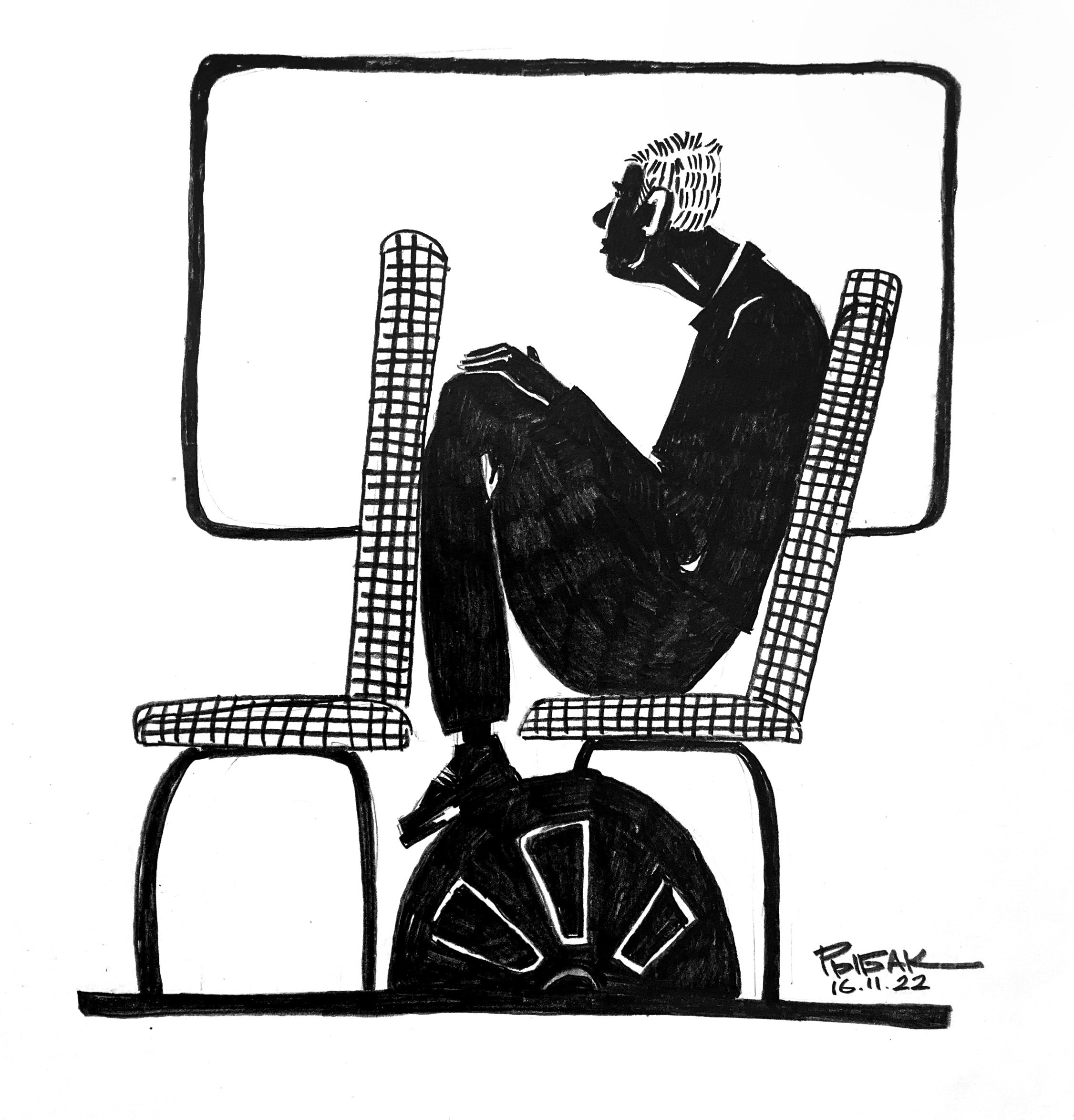 Серия Транспортная Автобусно-таксишная. Художник Рыбак Николай