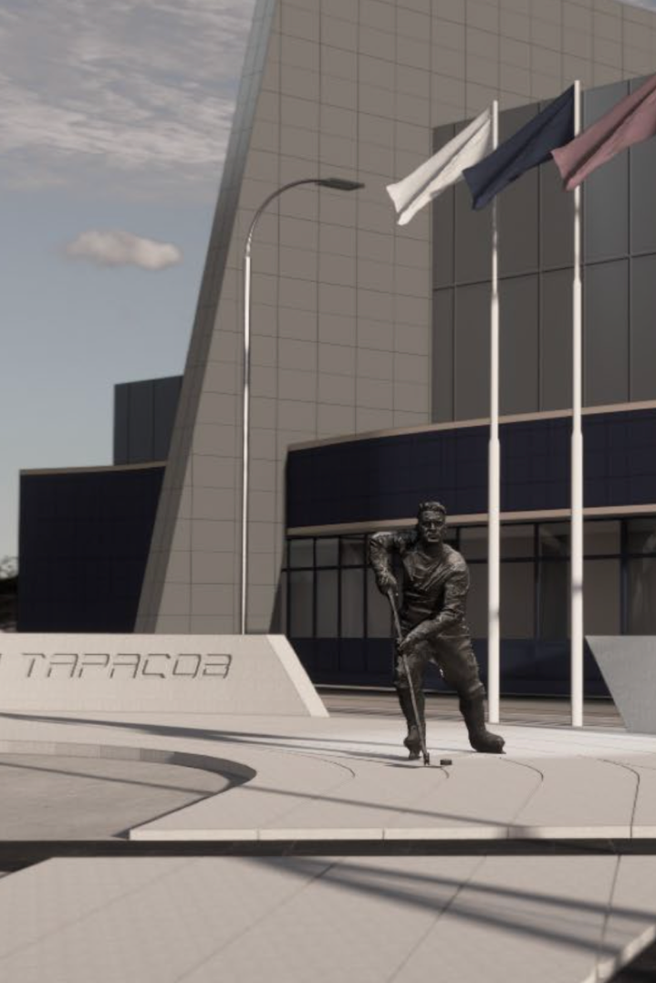 Парково-архитектурная композиция у памятника Анатолию Тарасову. Интерьеры и архитекура