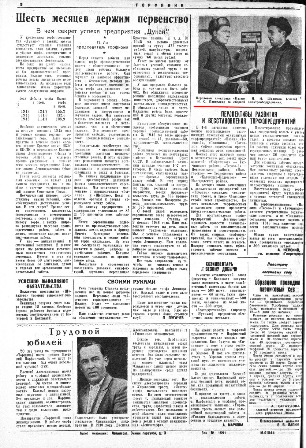 Выпуски газеты за 1946 год. История Назиевского городского поселения