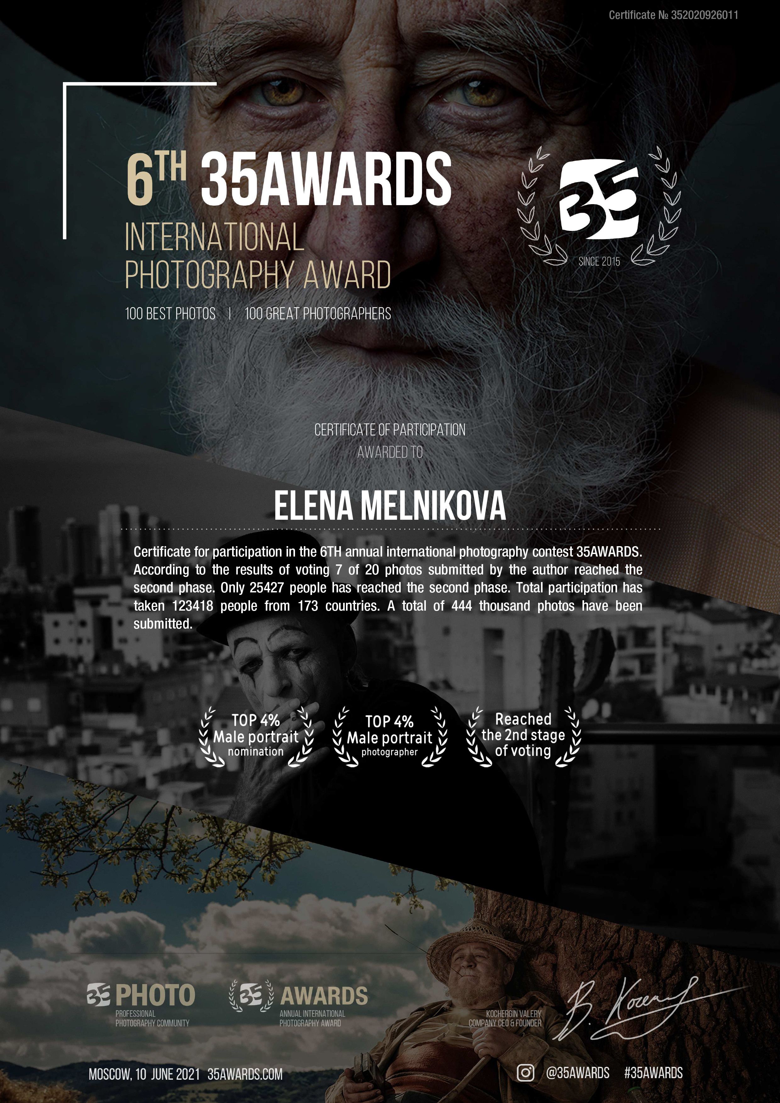 My achievements. Reportage, architectural, fine art photographer Lena Melnikova in Moscow